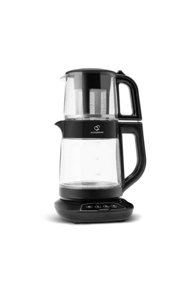 Karaca Çaysever 3in1 Black Konuşan Cam Çay Makinesi Outlet