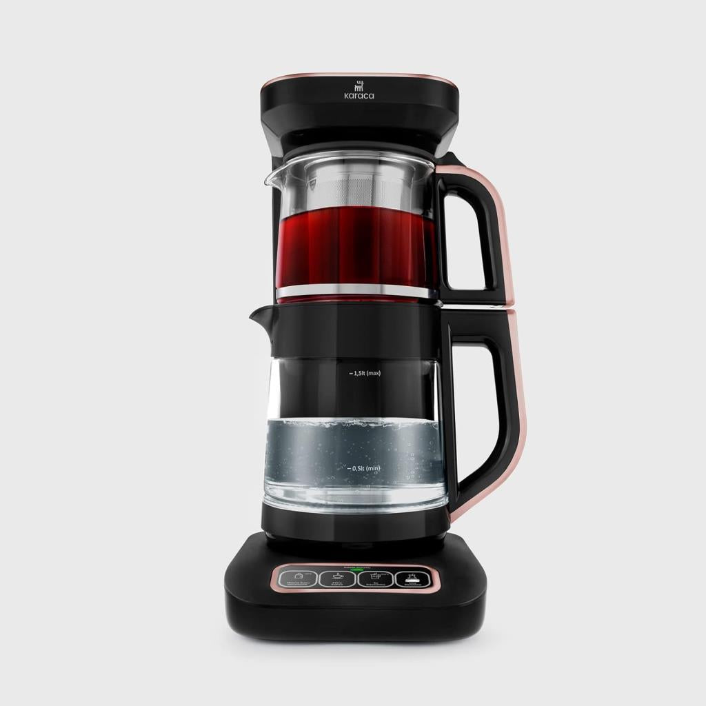 Karaca Çaysever Robotea Pro Connect 4in1 2500 W Rose Gold Konuşan Cam Çay Makinesi Teşhir