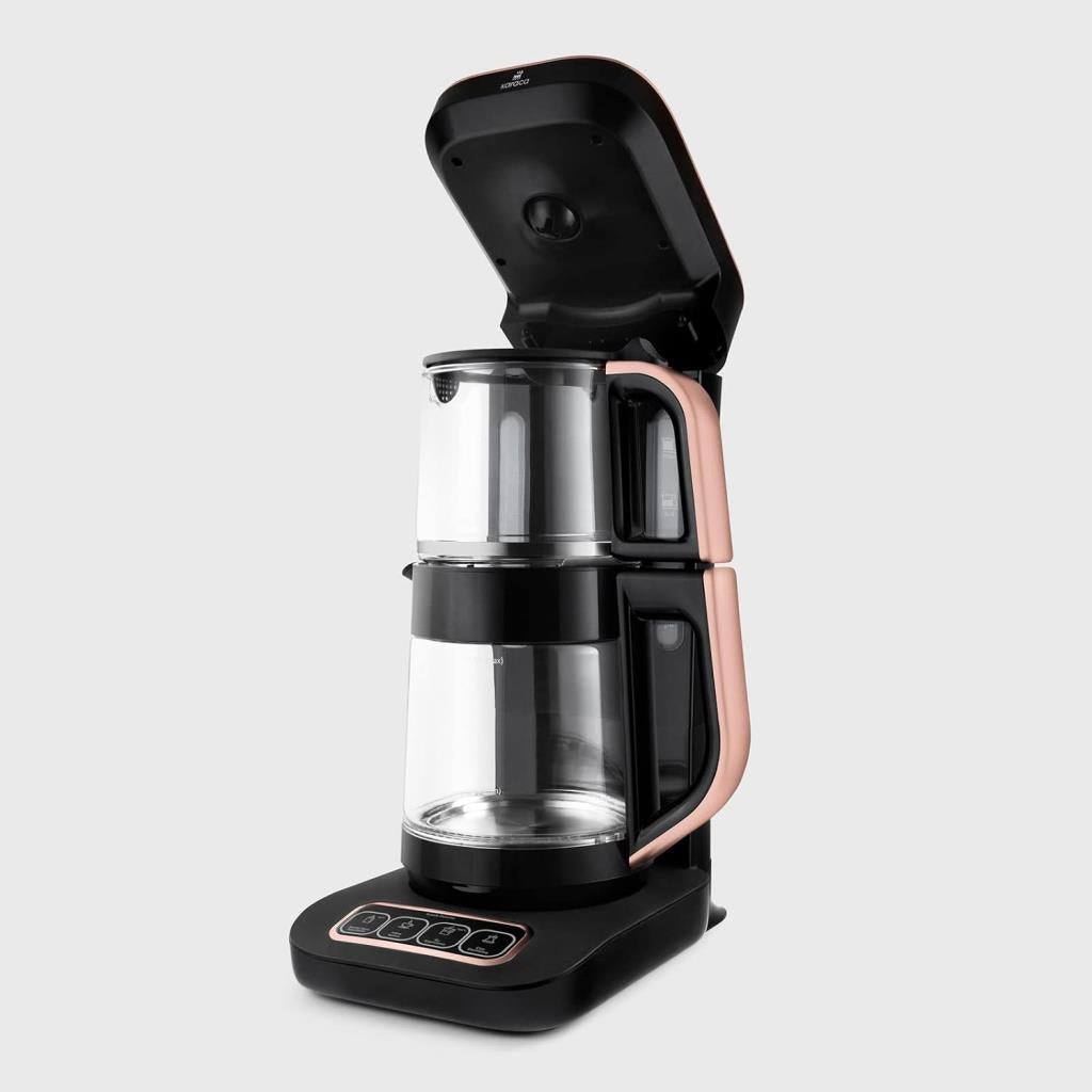 Karaca Çaysever Robotea Pro Connect 4in1 2500 W Rose Gold Konuşan Cam Çay Makinesi Teşhir