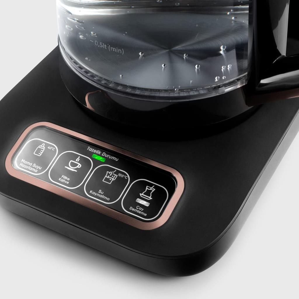 Karaca Çaysever Robotea Pro Connect 4in1 2500 W Rose Gold Konuşan Cam Çay Makinesi Teşhir