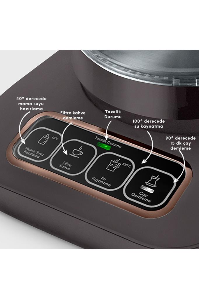 Karaca Çaysever Robotea Pro 4in1 2500 W Rose Gold Konuşan Cam Çay Makinesi Outlet