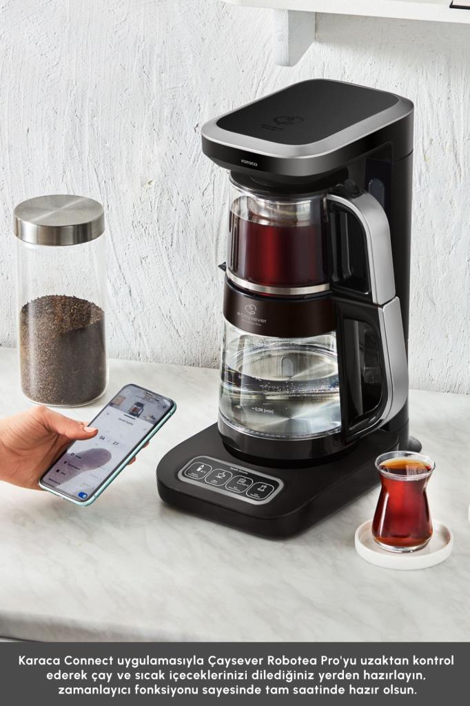 Karaca Çaysever Robotea Pro 4in1 2500 W Silver Konuşan Cam Çay Makinesi