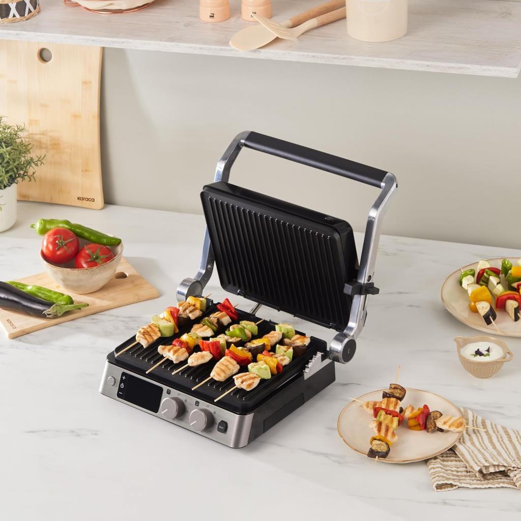 Karaca Compact Steel Sear and Grill Inox 2008 2000 W Izgara ve Tost Makinesi Teşhir