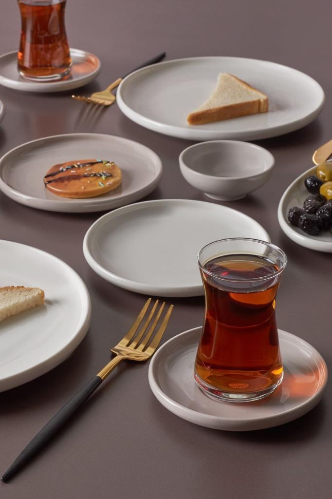 Karaca Cordelia Gri 26 Parça 6 Kişilik Kahvaltı Takımı Teşhir