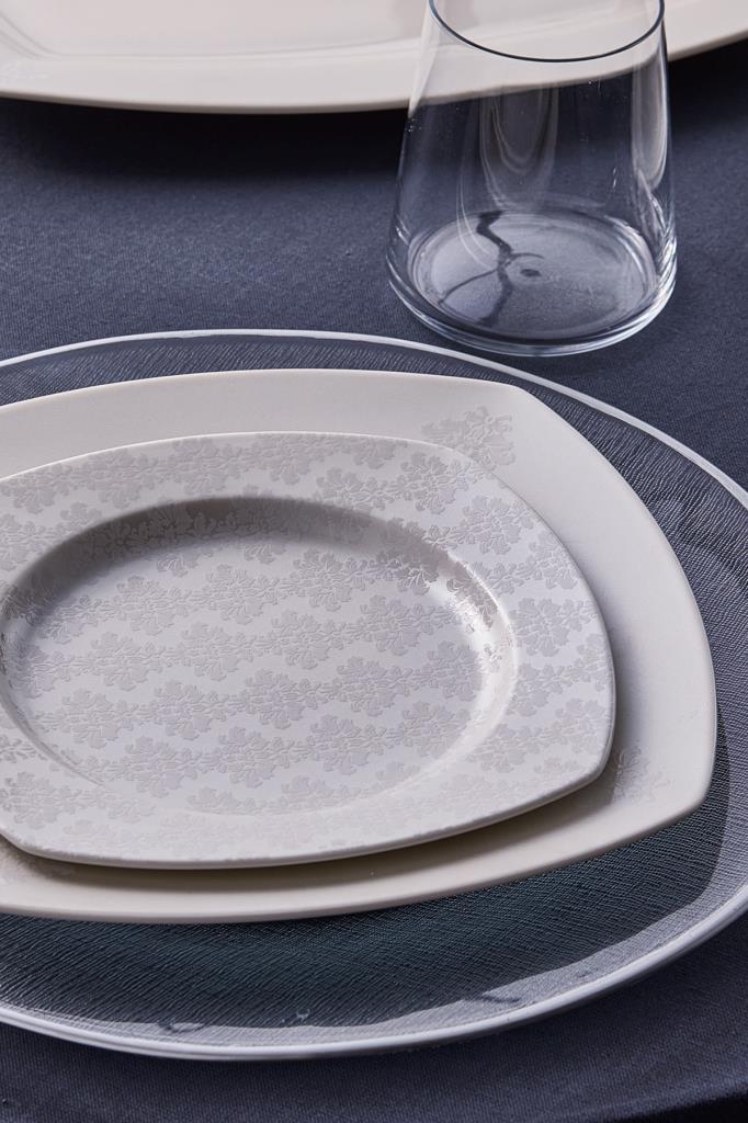 Karaca Deren Kare 60 Parça 12 Kişilik Yemek Takımı - Outlet