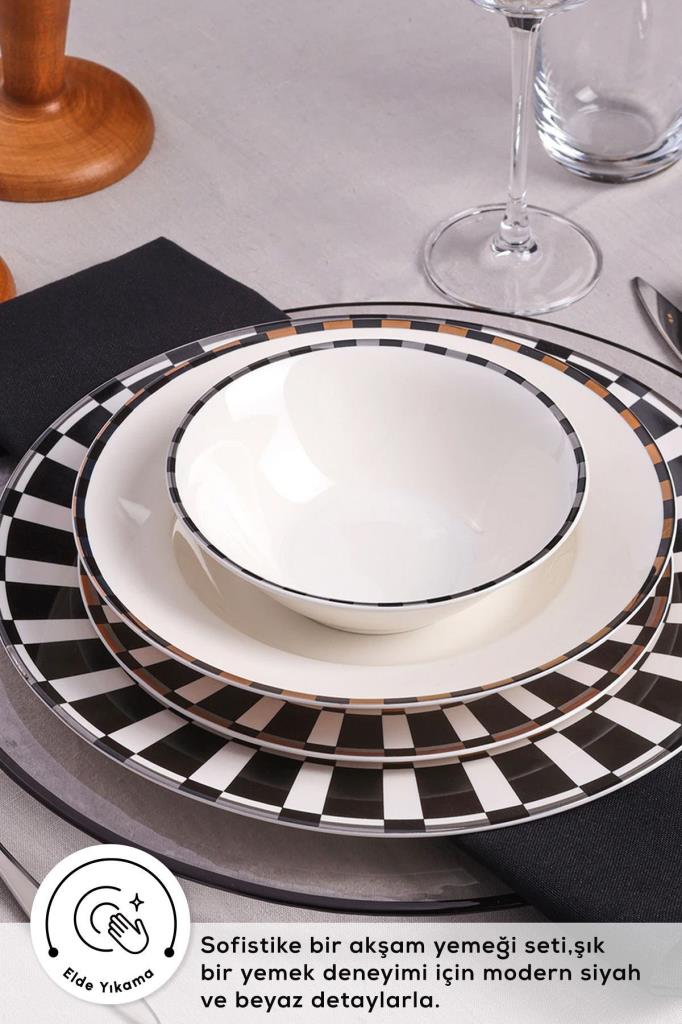 Karaca Elegance Bone Aries 24 Parça 6 Kişilik Yemek Takımı Teşhir