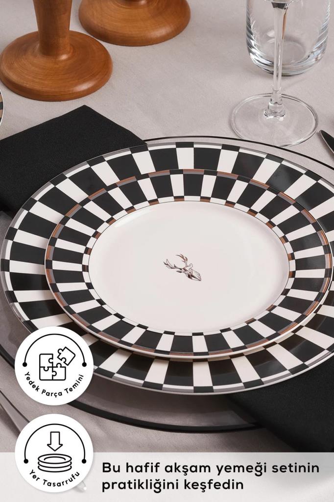 Karaca Elegance Bone Aries 24 Parça 6 Kişilik Yemek Takımı Teşhir