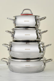 Karaca Emirgan 8 Parça Çelik Tencere Seti Outlet