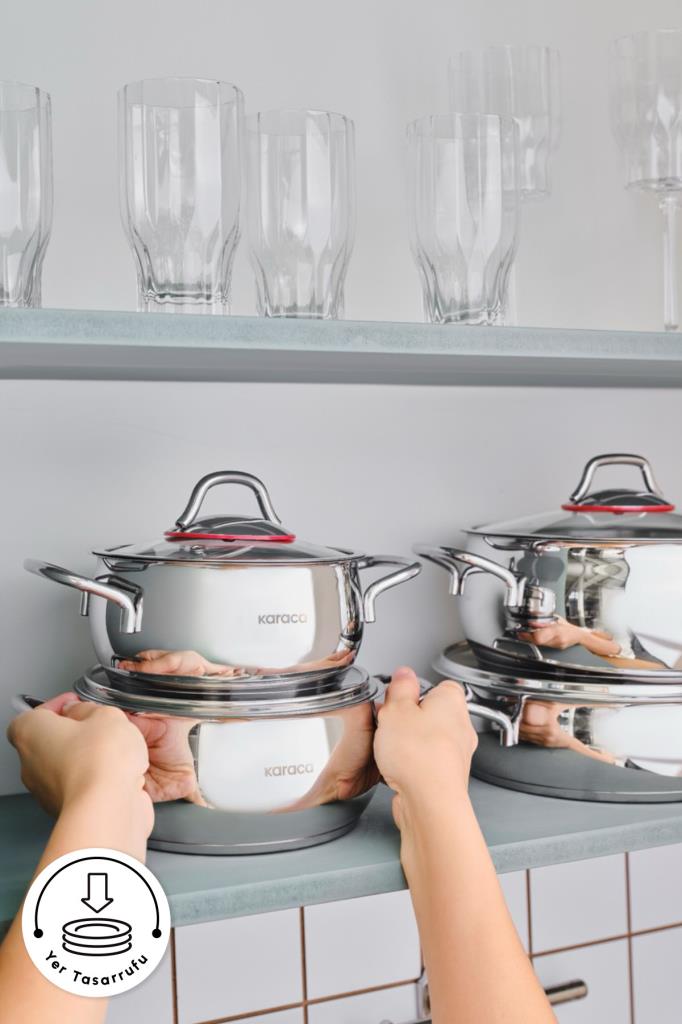 Karaca Emirgan 8 Parça Çelik Tencere Seti Outlet