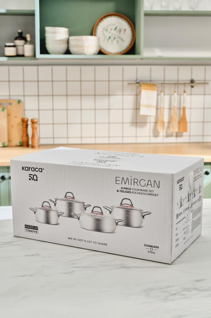Karaca Emirgan 8 Parça Çelik Tencere Seti Outlet