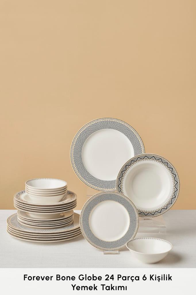 Karaca Globe 24 Piece Dinner Set for 6 People Display