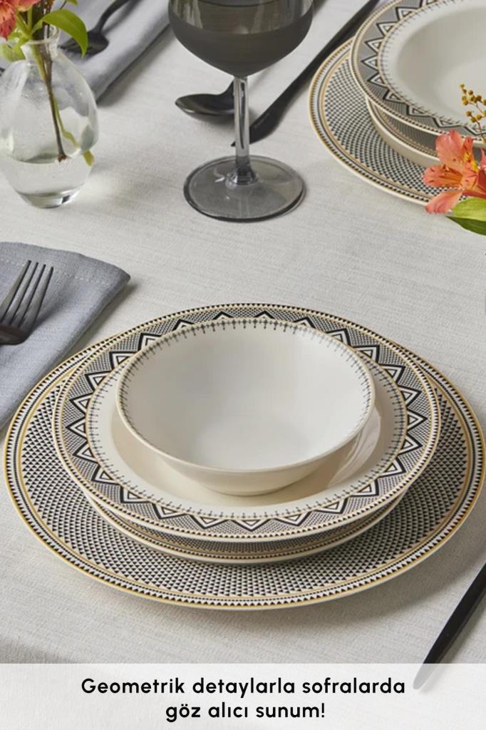 Karaca Globe 24 Piece Dinner Set for 6 People Display