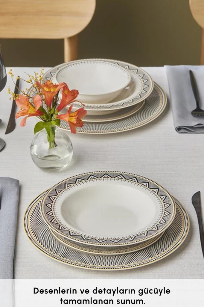 Karaca Globe 24 Piece Dinner Set for 6 People Display