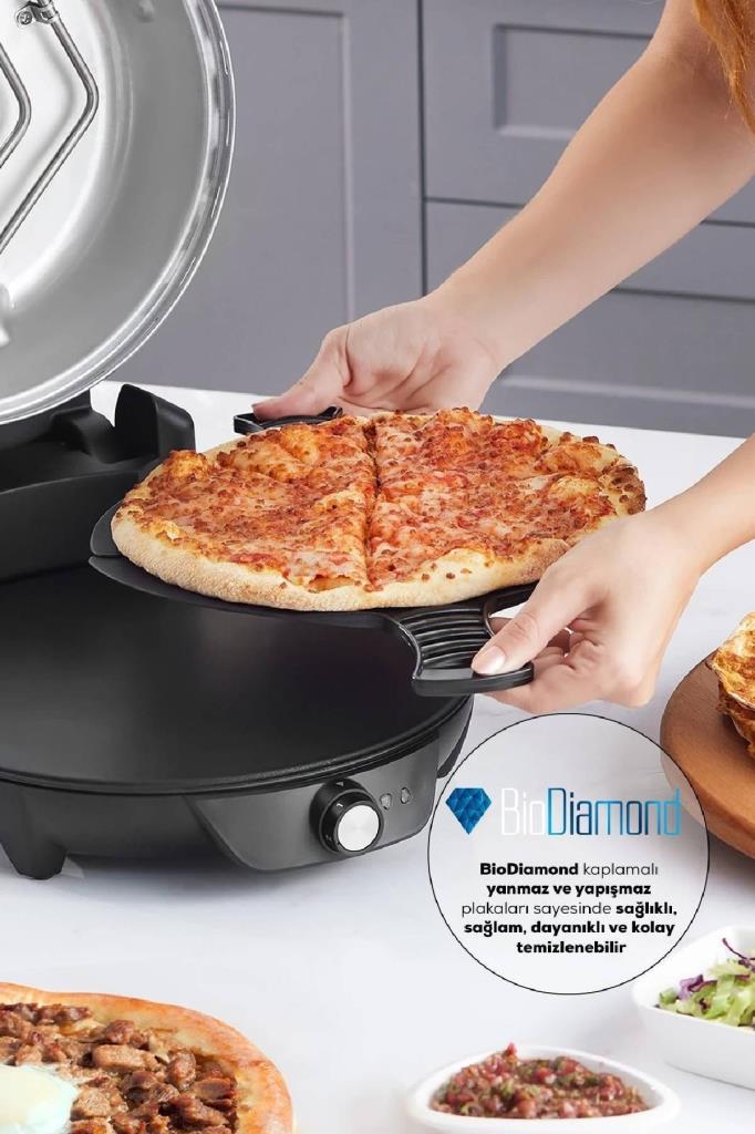 Karaca Gastro Biodiamond Matte Black 10in1 Lahmacun ve Pizza Makinesi