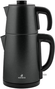Karaca Gastro Dem 2in1 1650 W Shiny Black Çelik Çay Makinesi Outlet