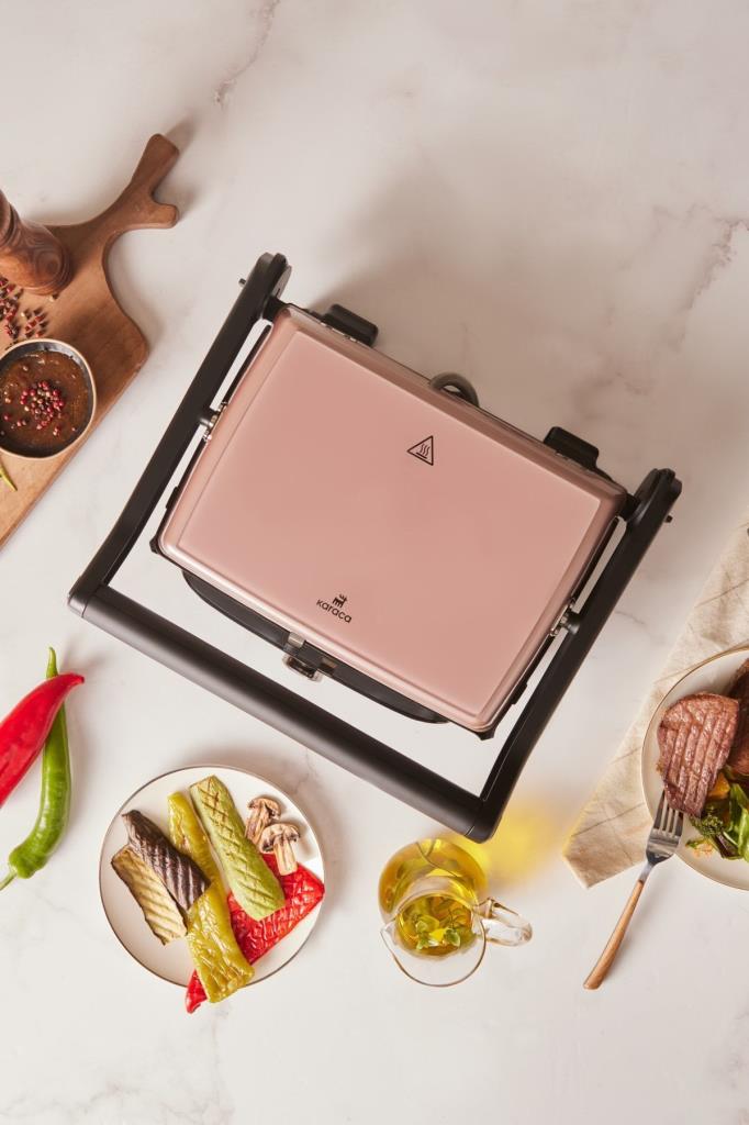 Karaca Gastro Grill Glass Premium 2400 W Rose Gold Tost Makinesi