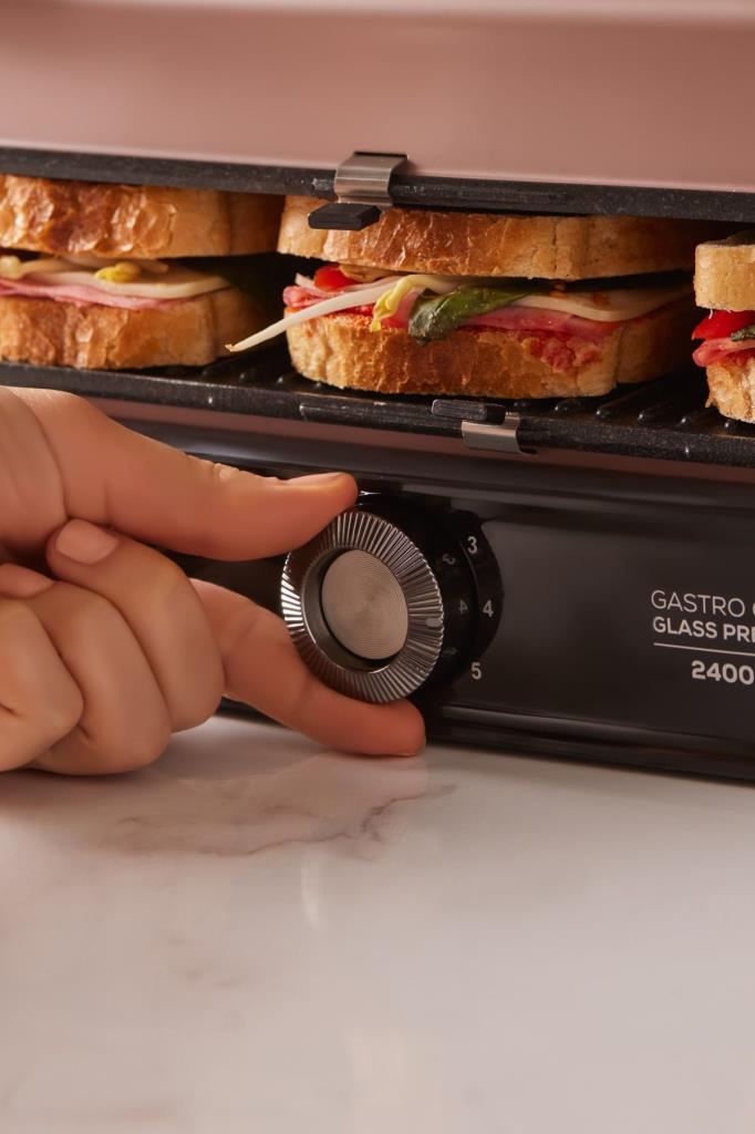 Karaca Gastro Grill Glass Premium 2400 W Rose Gold Tost Makinesi