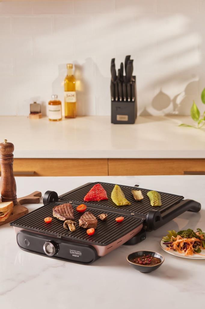 Karaca Gastro Grill Glass Premium 2400 W Rose Gold Tost Makinesi