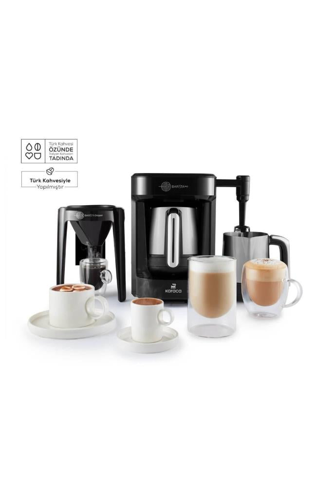 Karaca Hatır Barista Pro Konuşan Cappuccino ve Türk Kahve Makinesi Silver  Outlet