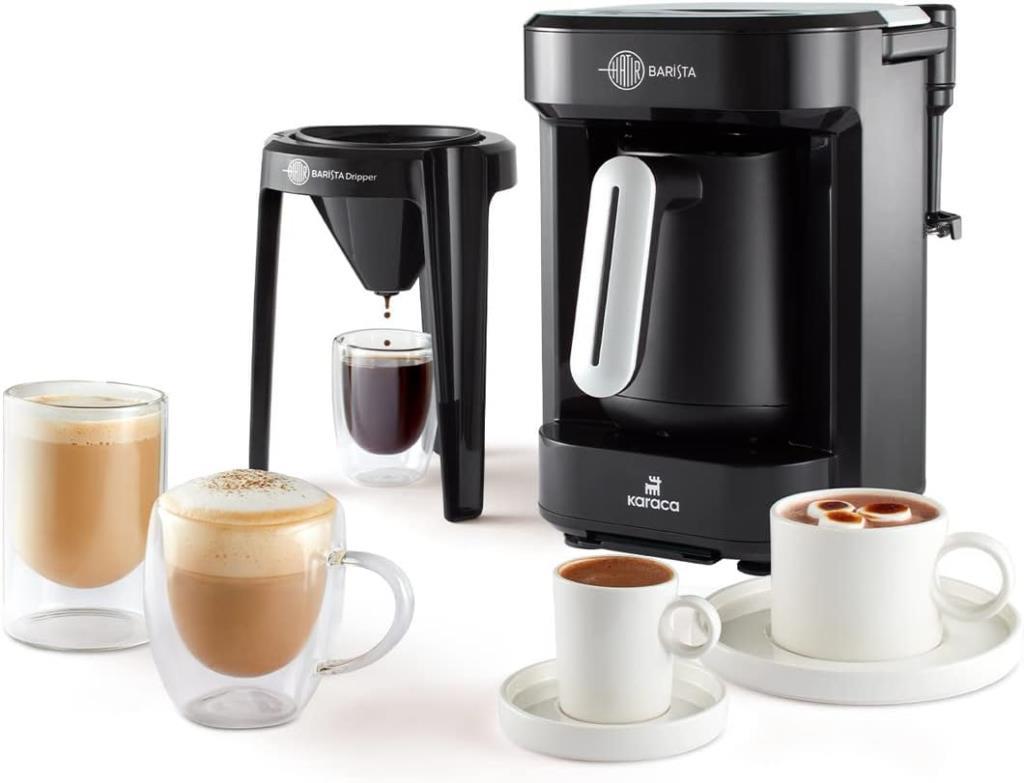 Karaca Hatır Barista İnci Beyazı Cappuccino ve Türk Kahve Makinesi Teşhir