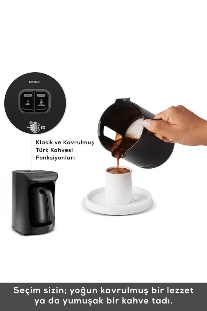 Karaca Hatır Köz Shiny Black Wave Türk Kahve Makinesi Teşhir
