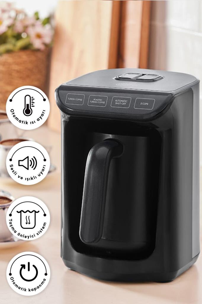 Karaca Hatır Köz Shiny Black Wave Türk Kahve Makinesi Teşhir