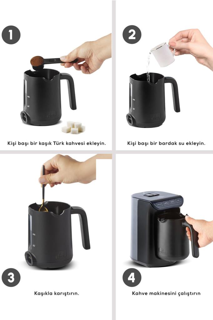 Karaca Hatır Köz Shiny Black Wave Türk Kahve Makinesi Teşhir
