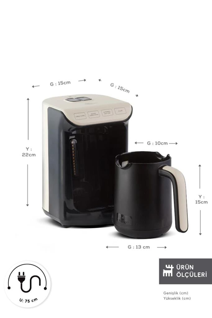 Karaca Hatır Köz Krem Türk Kahve Makinesi