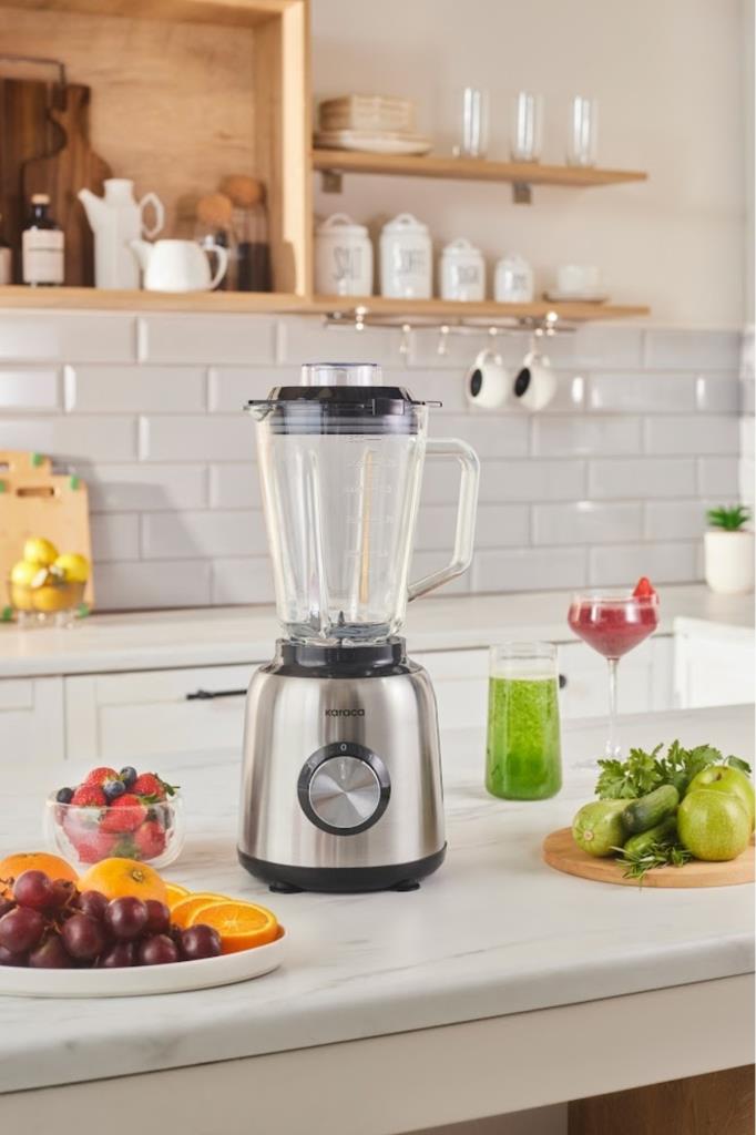 Karaca 1000 W Inox Cam Hazneli Smoothie Blender Teşhir