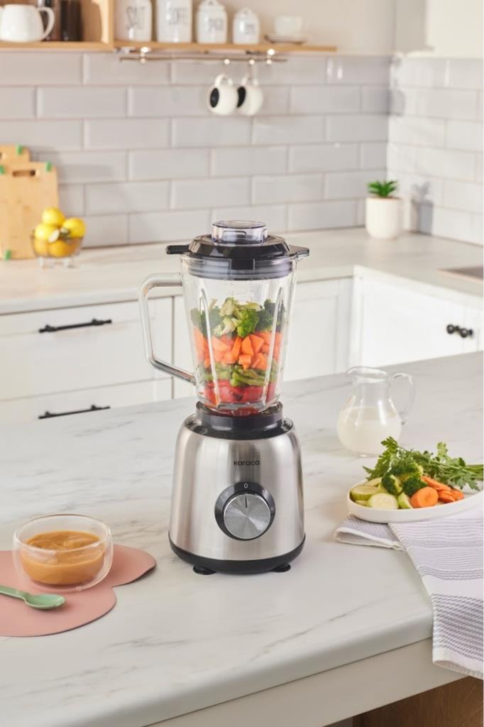 Karaca 1000 W Inox Cam Hazneli Smoothie Blender Teşhir