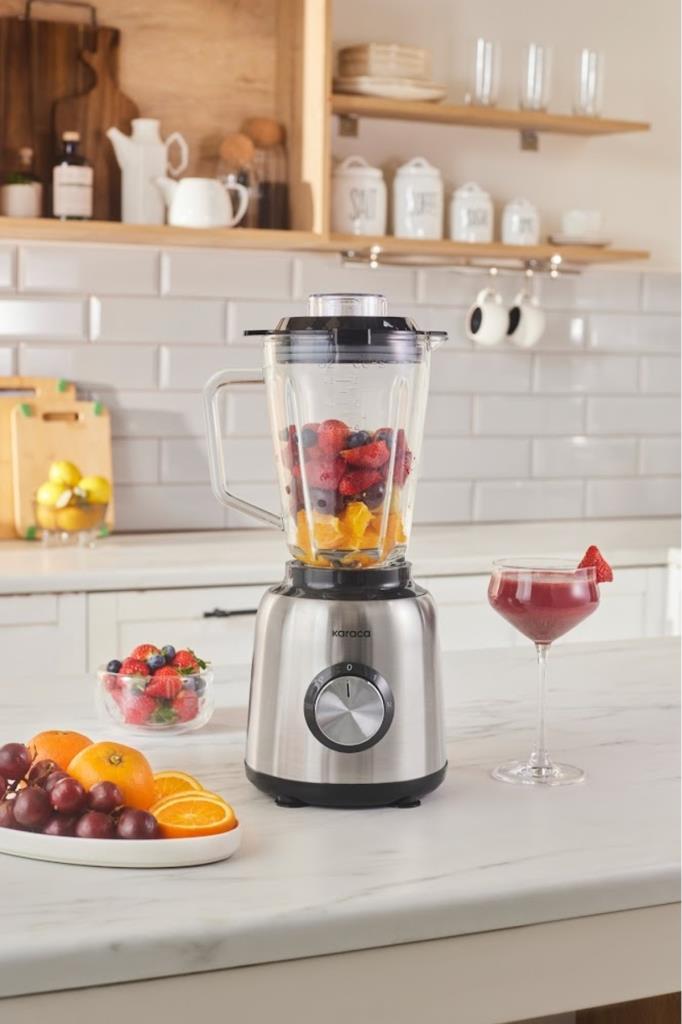 Karaca 1000 W Inox Cam Hazneli Smoothie Blender Teşhir