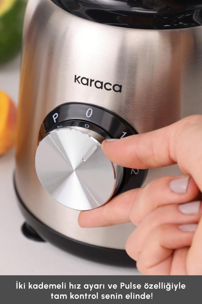 Karaca 1000 W Inox Cam Hazneli Smoothie Blender Teşhir