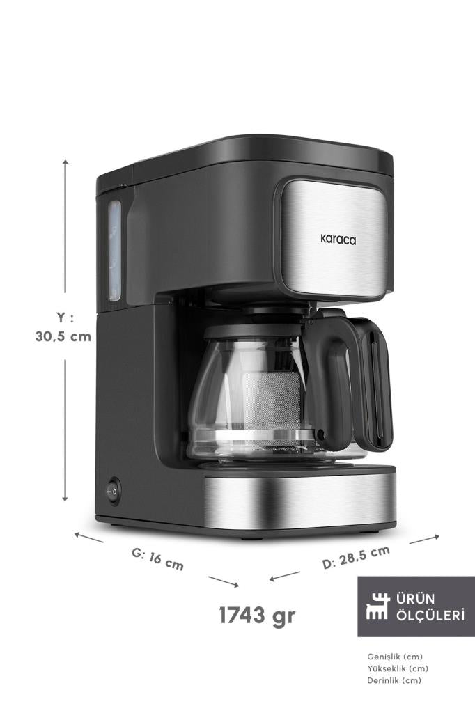 Karaca Just Coffee Aroma 2in1 Inox Çay ve Filtre Kahve Makinesi Outlet