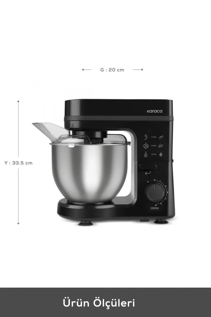 Karaca Maestrochef Stella Siyah 1500 W 5 lt Hamur Yoğurma Makinesi Teşhir