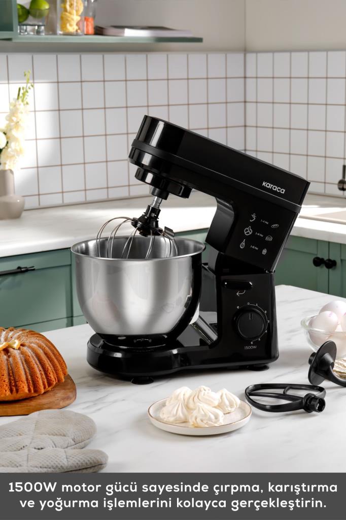 Karaca Maestrochef Stella Siyah 1500 W 5 lt Hamur Yoğurma Makinesi Teşhir