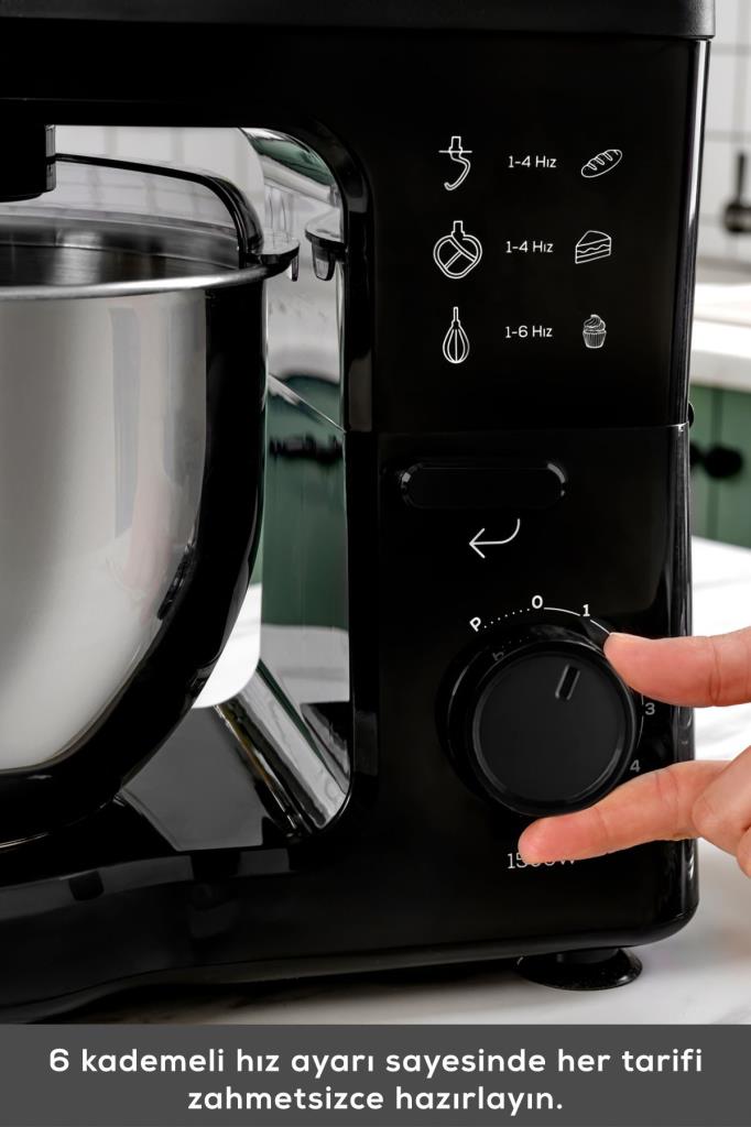 Karaca Maestrochef Stella Siyah 1500 W 5 lt Hamur Yoğurma Makinesi Teşhir