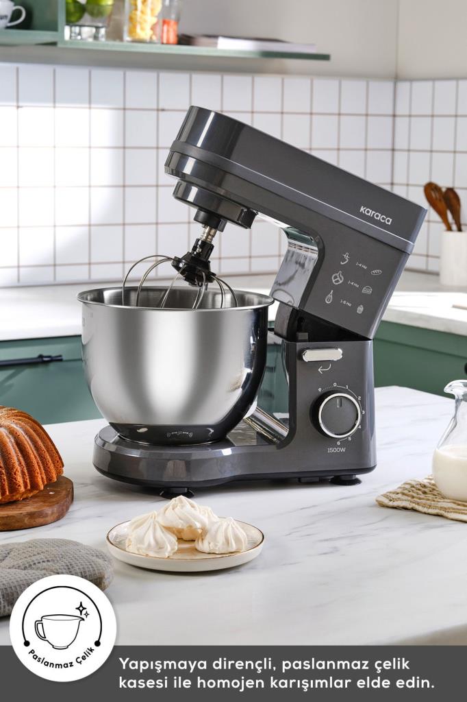 Karaca Maestrochef Stella Space Gray 1500 W 5 lt Hamur Yoğurma Makinesi