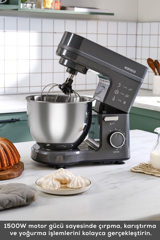 Karaca Maestrochef Stella Space Gray 1500 W 5 lt Hamur Yoğurma Makinesi