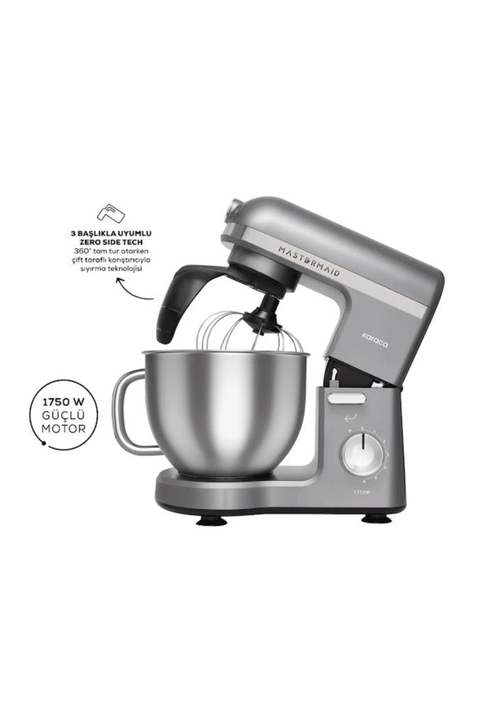 Karaca Mastermaid Chef Pro Çift Kollu 1750 W 5 lt Galaxy Grey Stand Mikser Outlet