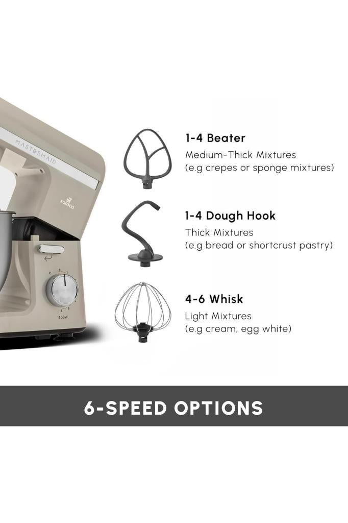 Karaca Mastermaid Chef Pro Çift Kollu 1500 W 5 lt Iconic Beige Mutfak Şefi