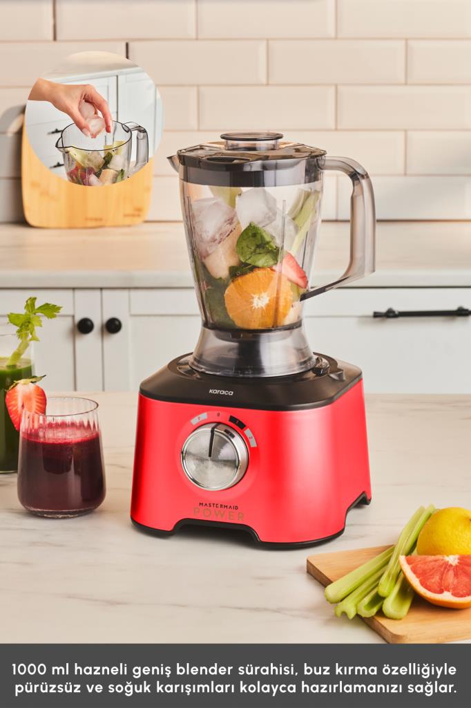 Karaca Mastermaid Power Multifunctional 10in1 Kırmızı 2000 W Gıda Hazırlama Seti Teşhir