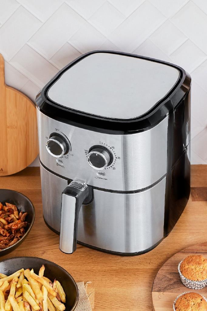 Karaca Multifry Inox Double Pan XL 5.5 lt Yağsız Fritöz Teşhir