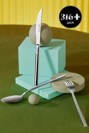 Karaca Elegance Nil 316+ 84 Parça 12 Kişilik Çatal Kaşık Bıçak Takımı Outlet