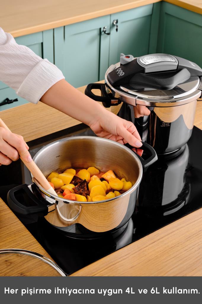 Karaca Perfect Gray 4 lt + 6 lt Düdüklü Tencere Seti Teşhir