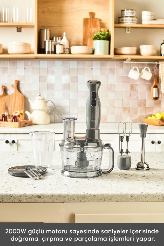 Karaca Pro Multimax 6in1 Space Gray 2000 W Mutfak Robotu Outlet