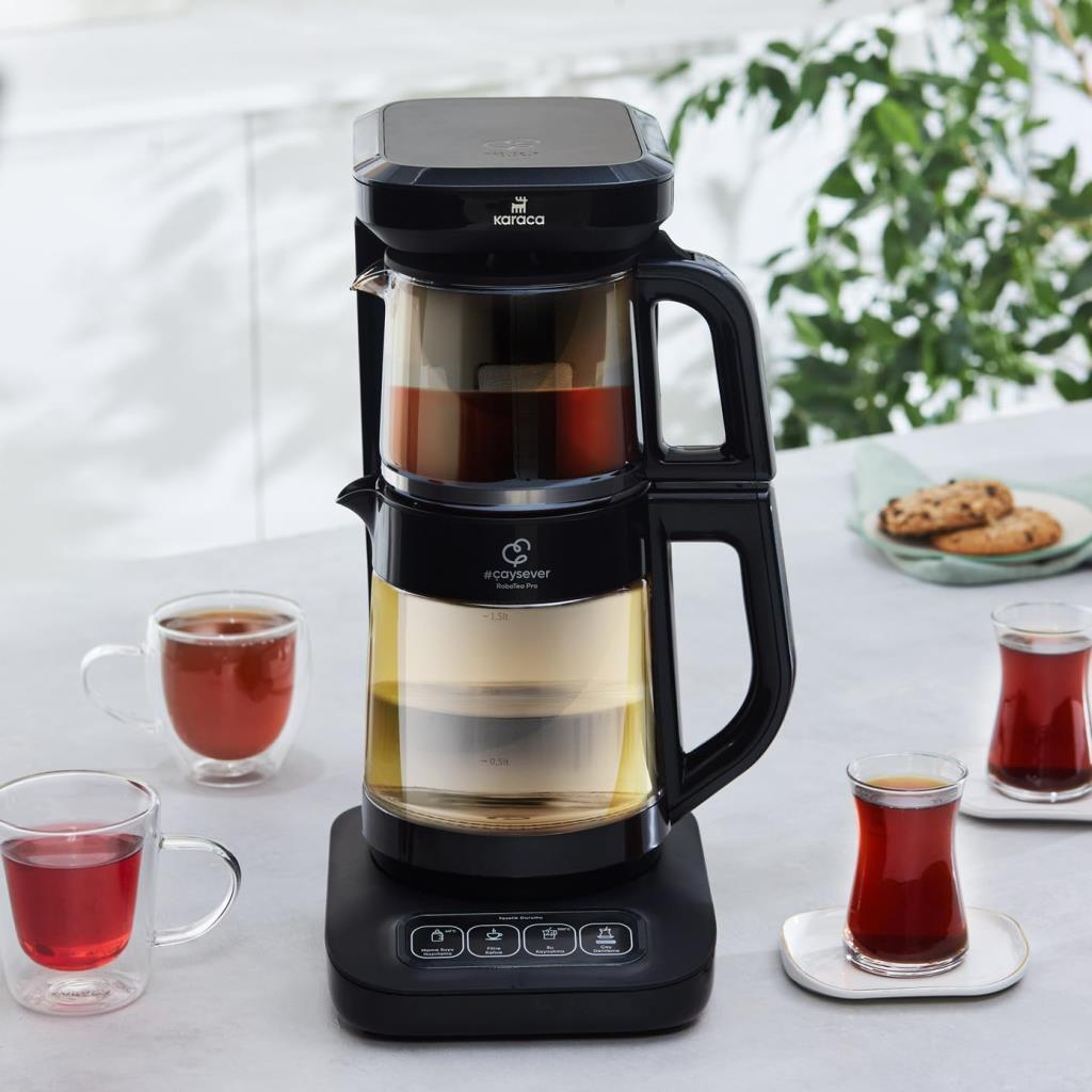 Karaca Çaysever Robotea Pro 4in1 2500 W Agate Konuşan Cam Çay Makinesi Teşhir
