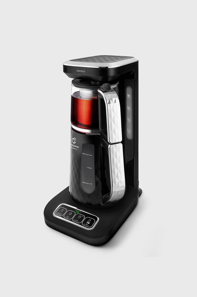 Karaca Çaysever Robotea Pro 4in1 2500 W Black Chrome Konuşan Cam Çay Makinesi Outlet
