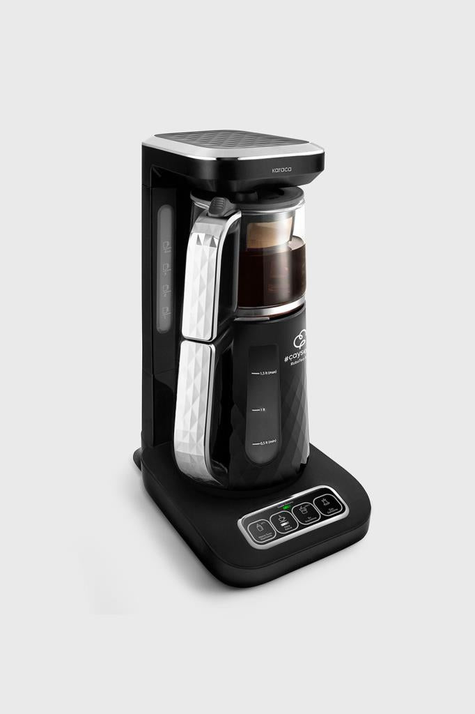 Karaca Çaysever Robotea Pro 4in1 2500 W Black Chrome Konuşan Cam Çay Makinesi Outlet