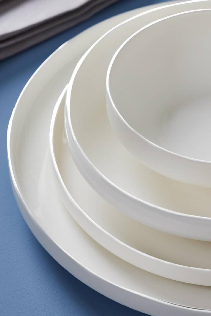 Karaca Stream Bone Saturn 24 Parça 6 Kişilik Yemek Takımı Beyaz Teşhir