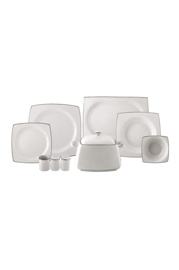 Karaca Talia Fine Cream 60 Parça 12 Kişilik Platin Yemek Takımı - Outlet